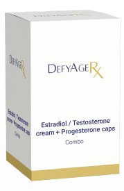 Estradiol and testosterone cream with progesterone capsules combo for hormone therapy